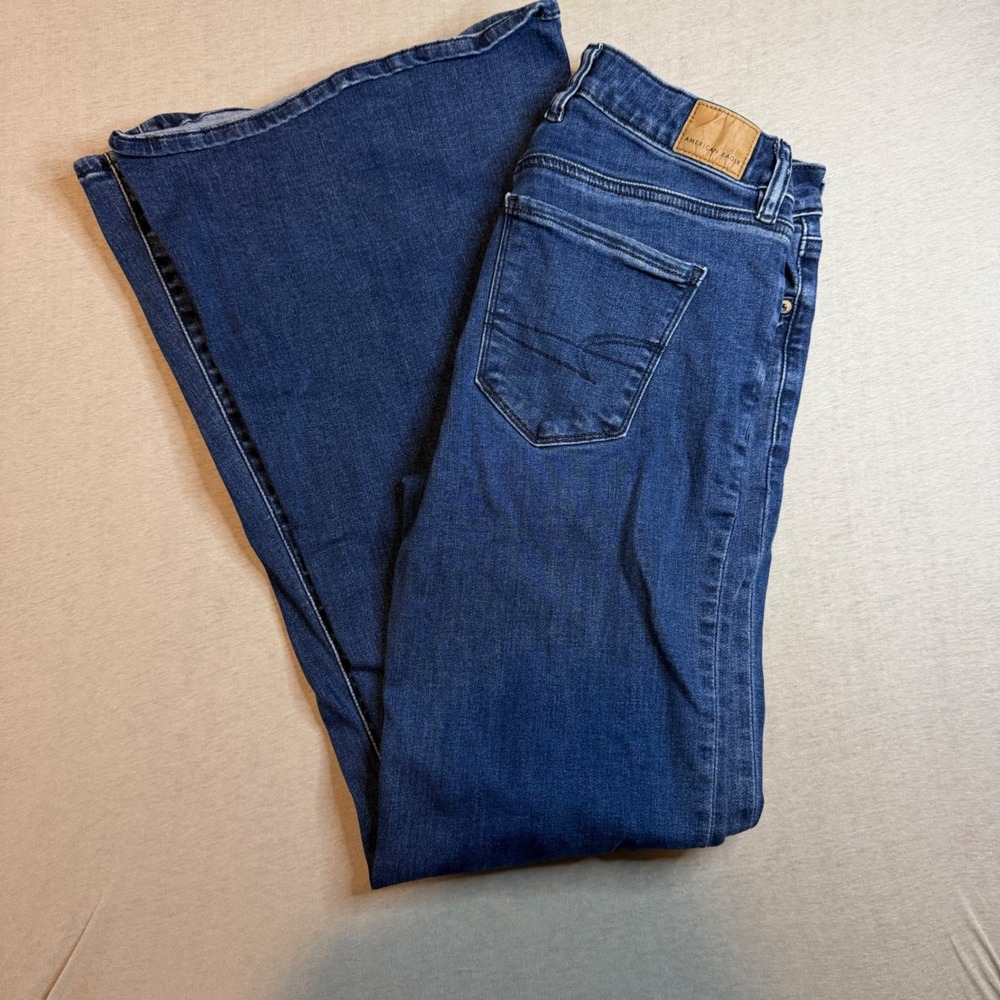American Eagle‎ Next Level Stretch Flare Jeans Dark Wash Size 6 Regular